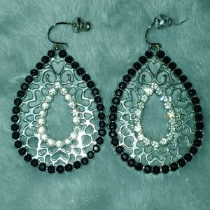 Large teardrop-shaped earrings